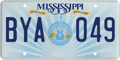 MS license plate BYA049