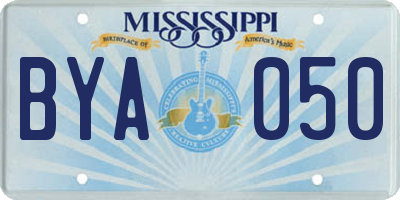 MS license plate BYA050