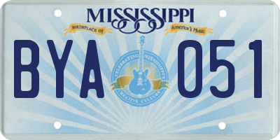 MS license plate BYA051
