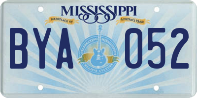 MS license plate BYA052