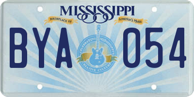MS license plate BYA054