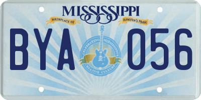MS license plate BYA056