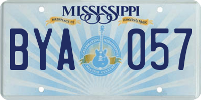MS license plate BYA057