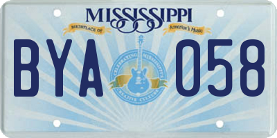 MS license plate BYA058