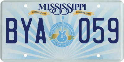 MS license plate BYA059