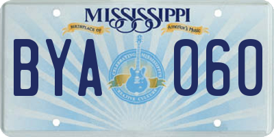 MS license plate BYA060