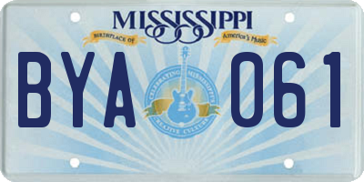 MS license plate BYA061