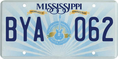 MS license plate BYA062