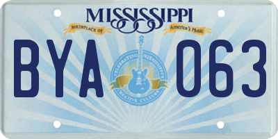 MS license plate BYA063