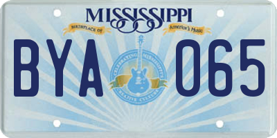 MS license plate BYA065