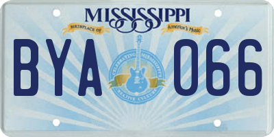MS license plate BYA066
