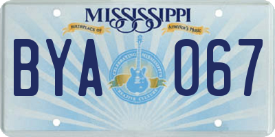 MS license plate BYA067