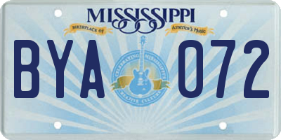 MS license plate BYA072