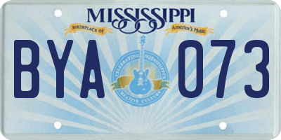MS license plate BYA073