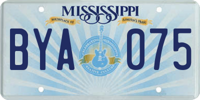 MS license plate BYA075