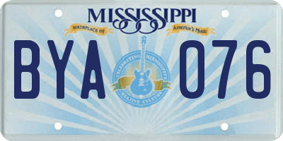 MS license plate BYA076