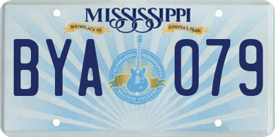 MS license plate BYA079