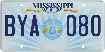MS license plate BYA080