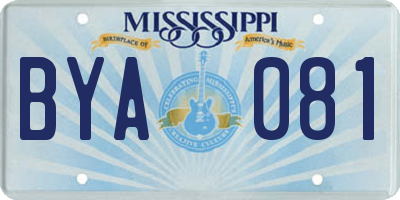 MS license plate BYA081