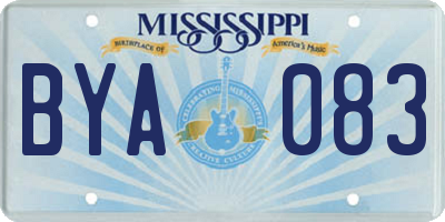 MS license plate BYA083