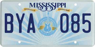 MS license plate BYA085