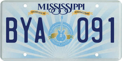 MS license plate BYA091