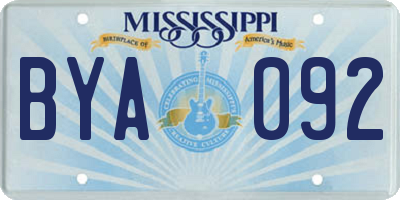 MS license plate BYA092