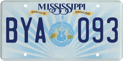 MS license plate BYA093