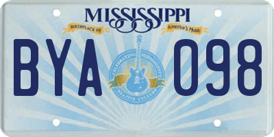 MS license plate BYA098
