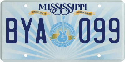 MS license plate BYA099