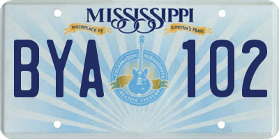MS license plate BYA102