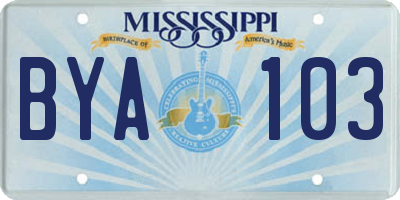 MS license plate BYA103