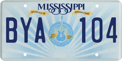 MS license plate BYA104