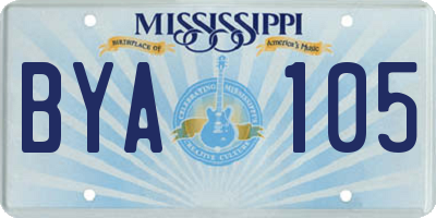 MS license plate BYA105