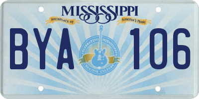 MS license plate BYA106