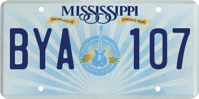 MS license plate BYA107