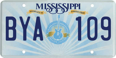 MS license plate BYA109