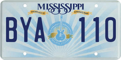 MS license plate BYA110
