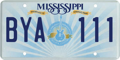 MS license plate BYA111