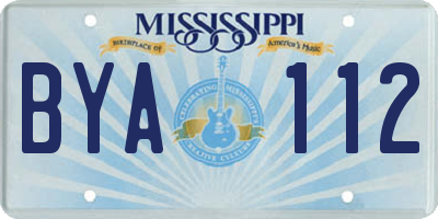 MS license plate BYA112