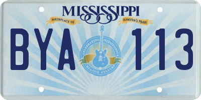 MS license plate BYA113