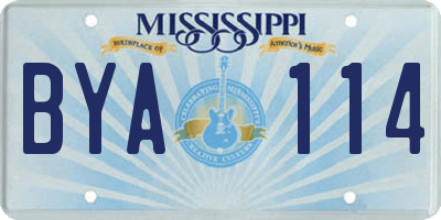 MS license plate BYA114