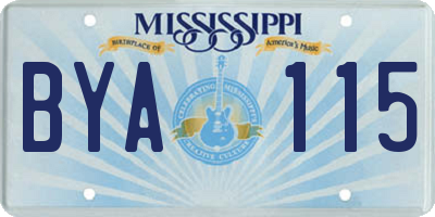 MS license plate BYA115