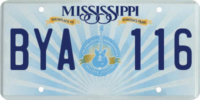 MS license plate BYA116