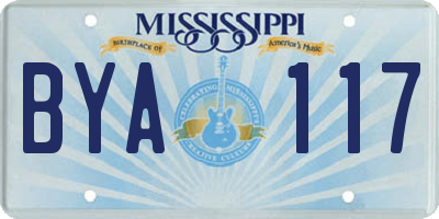 MS license plate BYA117