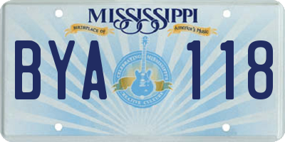 MS license plate BYA118