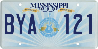 MS license plate BYA121