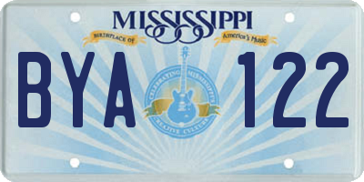 MS license plate BYA122