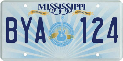 MS license plate BYA124