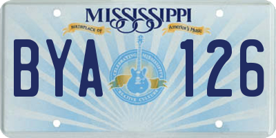 MS license plate BYA126